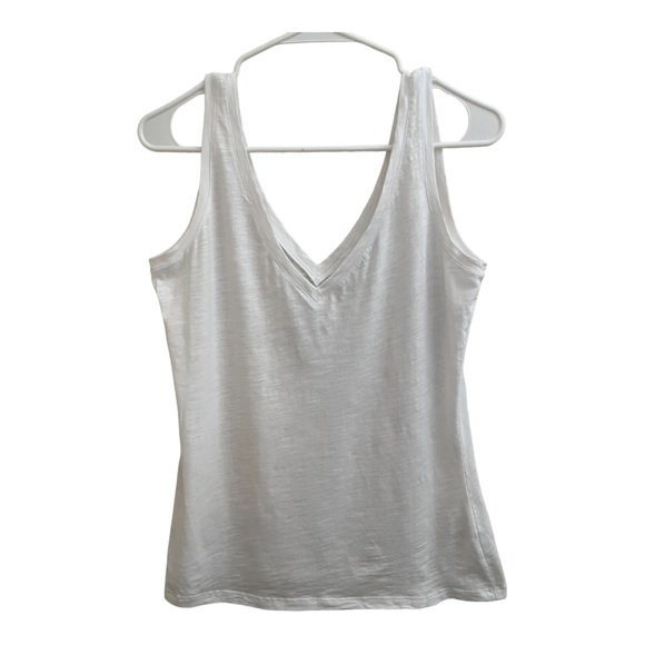 Boden 100% Cotton White V-Neck Tank Size Small - Picture 2 of 2